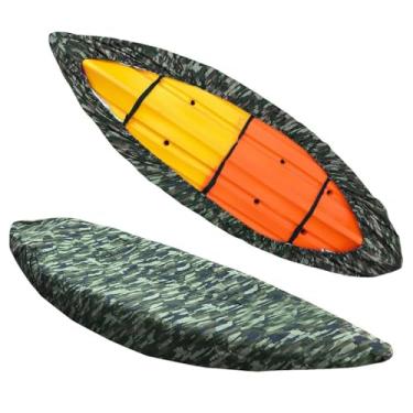 Imagem de LUMINFLY Caiaques, canoas, barcos de pesca para poeira, capa externa, armazenamento de proteção, impermeável, tecido de proteção UV Oxford com tiras fivela ajustável 3, 15,1-16,4 pés para capa de