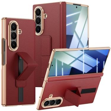 Imagem de NINKI Capa com alça de mão para Samsung Galaxy Z Fold 7 com suporte e proteção de tela, protetor magnético de dobradiça para Galaxy Z Fold 7 capa de telefone com alça para Samsung Z Fold 7 capa de