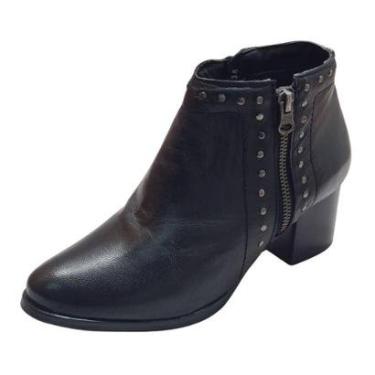 Imagem de Bota Cano Baixo TX Couro de Carneiro Preto-Feminino