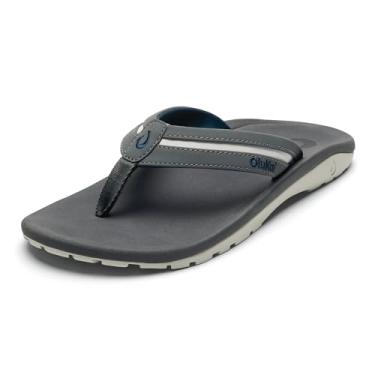 Imagem de OLUKAI Ohana Palua Sandálias masculinas adequadas à água, chinelos para uso diário, suporte de arco e ajuste confortável, leve e durável, aderência e tração aprimoradas, Cinza nuvem/rocha, 45