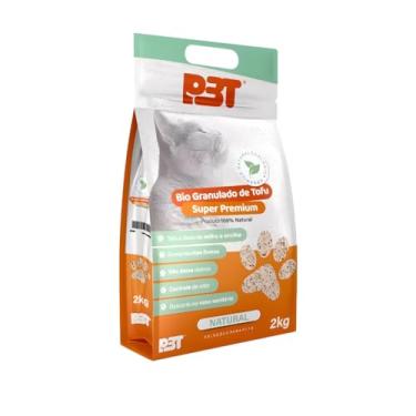 Imagem de Areia Bio Granulado de Tofu Premium Natural P3T 2kg Controle de Odor Biodegradável