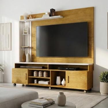 Imagem de Rack Home Ocean Para TV Até 65 Polegadas Com Portas Estilo Moderno Funcional (Naturale/OffWhite)