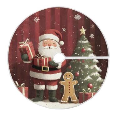 Imagem de SEHANY Saia para árvore de Natal, 122 cm, Papai Noel, vermelha, decoração de árvore de Natal, tapetes para decoração de festa de Natal em casa