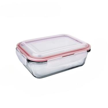 Imagem de Pote Marmita De Vidro Retangular Com Tampa Hermética (Pote 640ml)