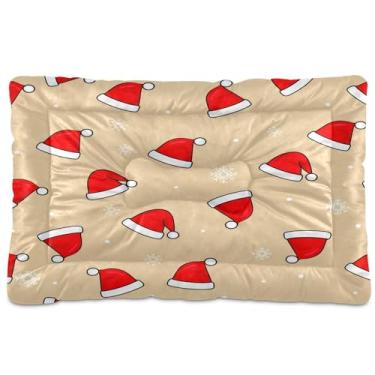 Imagem de SEHANY Chapéu de Natal Cama para Cachorro Cama de Gato com Fundo Antiderrapante, Cama de Canil Cama Macia para Animais de Estimação Colchão Lavável para Animais de Estimação Pequenos, Médios e Grandes