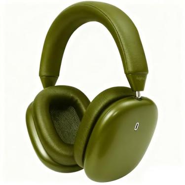 Imagem de Anjetsun ANC Wireless Over Ear Headphones with Mic & Touch Control,Stylish Metal Design,80H Playtime, Detachable Magnetic Ear Pads,Noise Cancelling Over the Head Headphones for Work(Deep Mosswood)