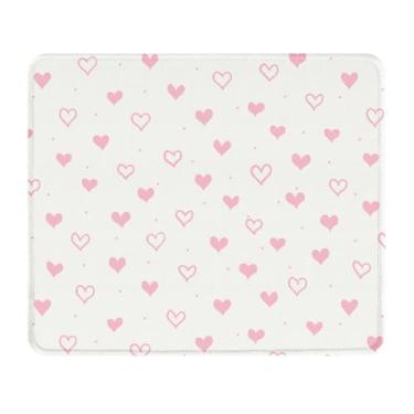 Imagem de Seorsok Tapete de mouse com padrão de coração rosa-roxo, mouse pads texturizados premium para laptop de escritório, mousepads quadrados laváveis com bordas costuradas estendidas base de borracha