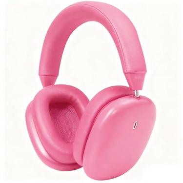 Imagem de Anjetsun ANC Wireless Over Ear Headphones with Mic & Touch Control,Stylish Metal Design,80H Playtime, Detachable Magnetic Ear Pads,Noise Cancelling Over the Head Headphones(Cherry Blossom Pink)