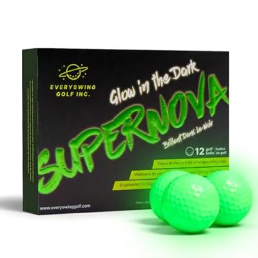 Imagem de Bolas de golfe Supernova Glow – Pacote com 12 lanternas UV recarregáveis para jogos noturnos, perfeitas para golfe noturno e rondas ao anoitecer, brilho duradouro