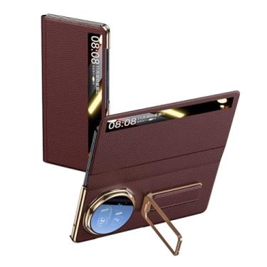 Imagem de HAOMRIYL Capa para Honor Magic V5, capa invisível com suporte para alça de mão, capa com suporte para janela lateral inteligente, capa à prova de choque com tudo incluído, capa à prova de choque