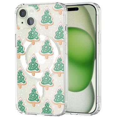 Imagem de CozyNestCY Capa magnética de árvore de gengibre de Natal para iPhone 16 Pro Max Funny Xmax capa de telefone transparente compatível com Mag Safe sem fio bonito inverno férias concha fina proteção