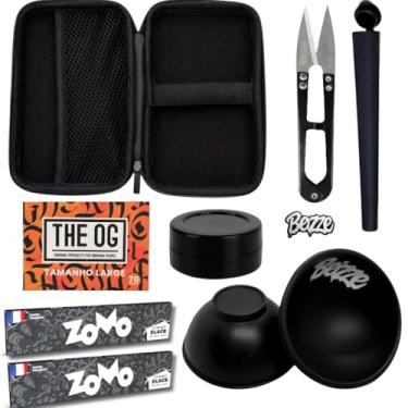 Imagem de Kit TabacariaCase Cuia Tesoura Tubete Slick (Preto) + 2 sedas Black