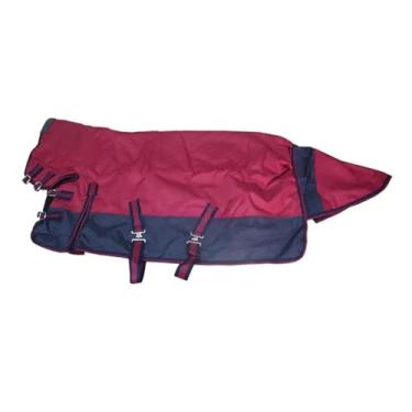 Imagem de Fenteer Manta de inverno para cavalos, à água, em tecido Oxford 600D, Burgundy Navy Blue M