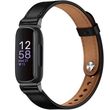 Imagem de Pulseira de couro para Fitbit Inspire 3/2/1 pulseiras esportivas ajustáveis de reposição para mulheres e homens