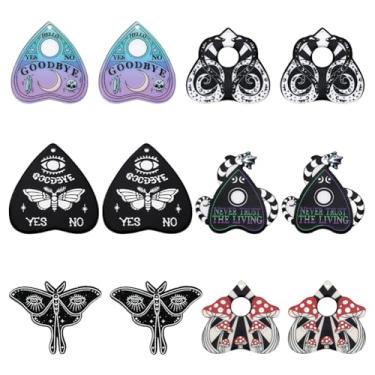 Imagem de SUNNYCLUE 1 caixa com 24 peças de pingentes de ouijas estilo gótico, quadro de adivinhação, quadro de mensagens metafísicas, berloques de acrílico em forma de coração, gota, traça, cobra, cogumelo,