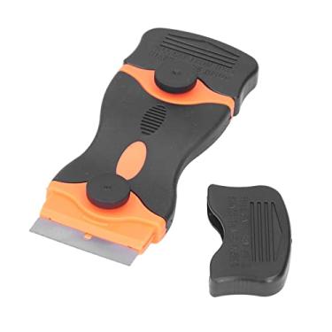 Imagem de Cryfokt Ferramenta Raspadora de Lâmina de Barbear de Design Sólido 2 Em 1 para Limpeza, Cabo Ergonômico, Material ABS, 5 "de Comprimento X 1,8" de Largura, para Cozinha e Banheiro (Preto Laranja)