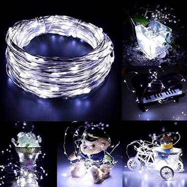 Imagem de Luz de Fada LED, Cordão De Luz Decorativo, 5 Metros, Alimentação por Pilha, Branco