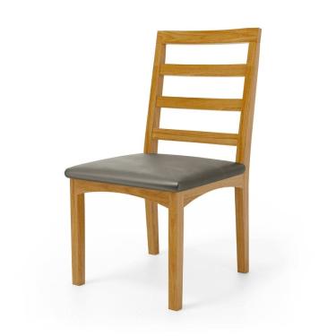 Imagem de Cadeira Cecília Encosto E Pés De Madeira Maciça Assento Estofada Para Mesa De Jantar