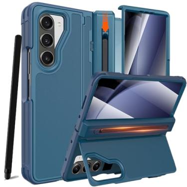 Imagem de NINKI Capa para Samsung Galaxy Z Fold 5 com suporte para caneta S e caneta Stylus, protetor de tela com suporte invisível com dobradiça rígida à prova de quedas, capa para celular Samsung Z Fold 5 com
