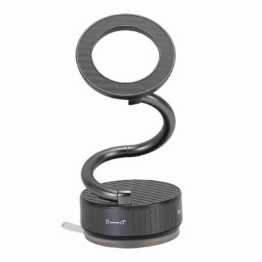 Imagem de Heayzoki Suporte Magnético para Telefone para Carro, Ventosa a Vácuo Com Trava Giratória 2400gf Força Magnética Rotação de 360 ​​graus Com ímãs Circulares N52, para Telefones e Todos Os