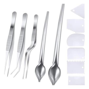 Imagem de predolo Conjunto de Utensílios para Empratar, Kit de Chef para Empratar, Utensílios de Cozinha, Pinças, Colheres de Desenho, Ferramentas Culinárias, de Chef