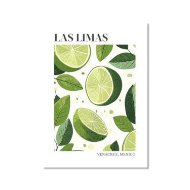 Imagem de Pôster colorido de limão, citrinos e laranjas, mercado de frutas, vintage, arte de parede, decoração de cozinha, pintura em tela para sala de jantar e quarto (SKU1,40,6 x 61.0 cm = (40 x 60 cm), sem