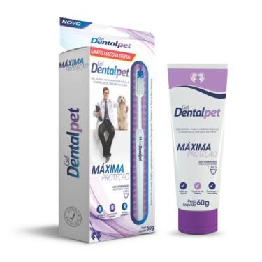 Imagem de Gel Dental Pet 60g Vetzam Escovinha Extra Própria para Escovação Gráti