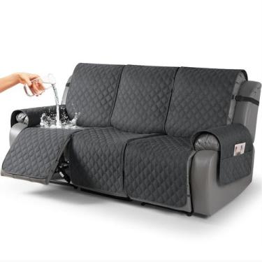 Imagem de Capa de sofá reclinável TAOCOCO impermeável 195cm de 3 lugares