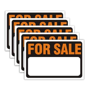 Imagem de Pacote com 5 adesivos de carro para venda, 30,5 x 20,3 cm, placa de vinil autoadesivo premium, para automóvel, barcos, garagem, quintal, casa ou negócios, sinalização publicitária