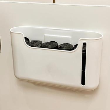Imagem de Organizador de armazenamento suspenso para sacos de lixo e compras, caixa de armazenamento criativa de cozinha doméstica (13,7 x 23,5 x 6 cm)