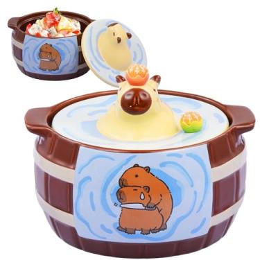 Imagem de Tigela de aveia para micro-ondas, tigela de com tampa,Fogão portátil de com xícara de macarrão instantâneo | Copos de sopa tampas Tigelas de cereais matinais de grande capacidade para micro-ondas