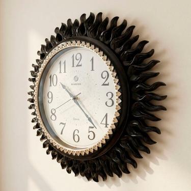 Imagem de Relógio De Parede Preto Místico Solar Oriental Rustico 45cm