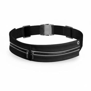 Imagem de Cinto de corrida para homens e mulheres, bolsa de cintura ajustável para corrida, fitness, caminhada – bolsa de telefone à prova d'água para chaves e itens essenciais, Preto, Cinto de corrida