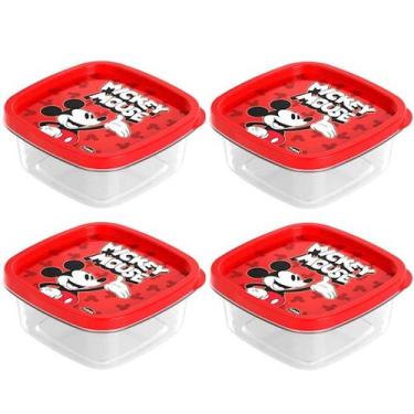 Imagem de Kit 4 Pote Plástico para Armazenamento de Alimentos com Tampa Mickey 5