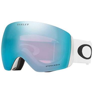Imagem de Oakley Baralho masculino para voo, branco fosco com safira irídio Prizm, grande