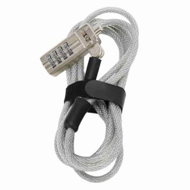 Imagem de KIMISS Bloqueio de Cabo para Laptop - Bloqueio de Segurança Sem Chave Com Senha de 4 Dígitos para Laptops NANO Hole - Dissuasor de Cabo de Aço Antirroubo (Prata)