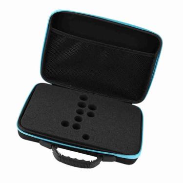 Imagem de GLOGLOW Estojo de Rack de Armazenamento, Casca Dura de Couro EVA, Organizador de Armazenamento de 60 Garrafas para Viagens e Casa, Transporte de óleo Essencial Preto Nan (Azul)