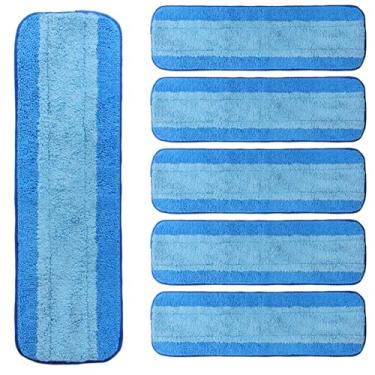 Imagem de ZHAYAO Pacote com 6 almofadas de limpeza de microfibra para esfregão Bona, almofadas reutilizáveis de microfibra para esfregão de 45 cm, almofadas de limpeza de substituição de pisos de madeira e