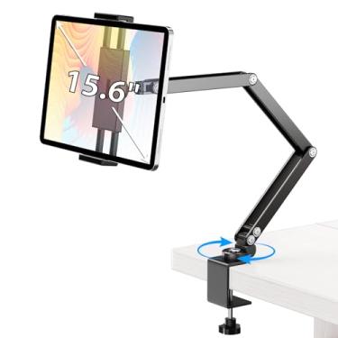 Imagem de Urmust Suporte para tablet com braço extensível, vários nós ajustáveis para monitores portáteis de 4,8 a 13 polegadas, iPad Pro, Air, Galaxy Tab, Kindle Fire, Switch - Suporte universal para tablet
