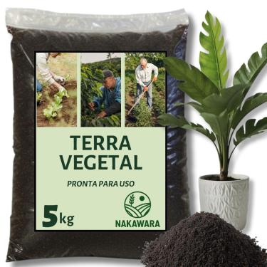 Imagem de Terra Vegetal Adubada 5kg Pronto p/Uso - Com Humus e Substrato Orgânico Para Vasos Plantas e Hortas