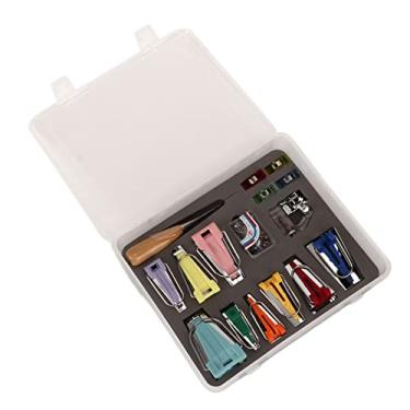 Imagem de Generic Kit de Fabricante de Fita de Viés de Aço Inoxidável DIY Com 9 Fabricantes de Fita de Viés e Calcador de Encaixe para Projetos de Costura e Acolchoamento, Caixa de Plástico Incluída para Esgotos de Hobby