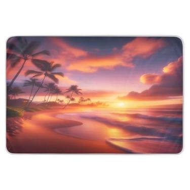 Imagem de Almofada de xixi laranja tropical pôr do sol para cama, grande, almofadas protetoras para cama, almofadas de xixi para adultos laváveis