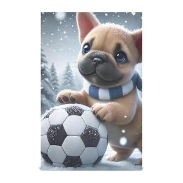 Imagem de Joisal Toalhas de prato decorativas impressas para cozinha fofo cachorro buldogue filhote de cachorro toalhas de mão panos de prato fofos panos de prato finos de secagem rápida 45 x 71 cm, pacote com