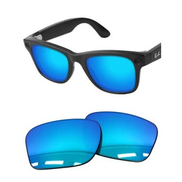 Imagem de Forobb Lentes de reposição polarizadas de 1,6 mm compatíveis com óculos inteligentes Ray-Ban Meta Wayfarer RW4006 de 50 mm, Azul safira - policarbonato polarizado, One Size