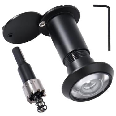 Imagem de Olho mágico do visor de porta com tampa Olho mágico de segurança de liga de zinco de 200 graus ajustável para 3,6 a 5,8 cm com broca e chave Allen pequena, capas de privacidade reversas antiespiar