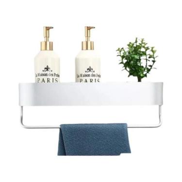 Imagem de Prateleira De Armazenamento De Banheiro Montada Na Parede Em Alumínio,