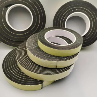Imagem de Fita De Espuma EVA Preta Adesiva Forte De Um Lado Vedação Acústica E À