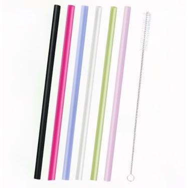 Imagem de Joshey Canudos de substituição de 30,5 cm para copos de viagem Owala 1,134 g, 6 canudos longos reutilizáveis com escova de limpeza, compatível com Stanley/Simple Modern 1,134 g, acessório de copo de