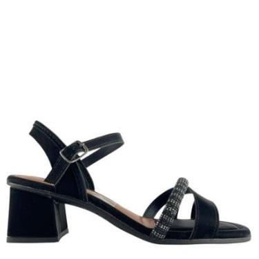 Imagem de Sandália Feminina Casual Mississipi Tira Cruzada Salto Bloco-Feminino