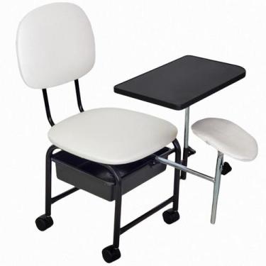 Imagem de Cadeira Manicure Cirandinha Apoio Gaveta E Rodinhas Branco - For-Ty St